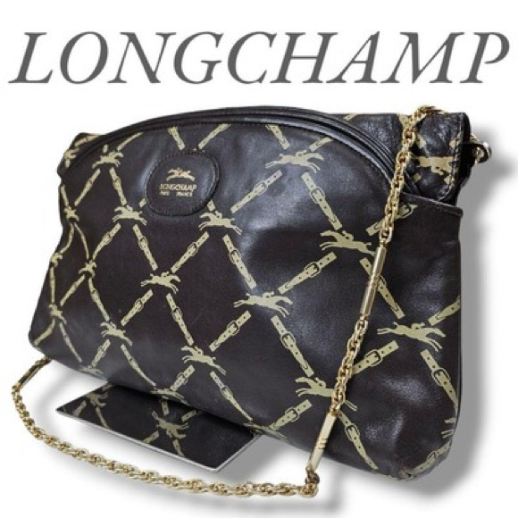 Longchamp Handbags - 🐎ATTENTION Vintage HORSE LOVERS 🐴🐴 🐎🐎 Longchamp Shoulder Bag Leather Dark Brown
